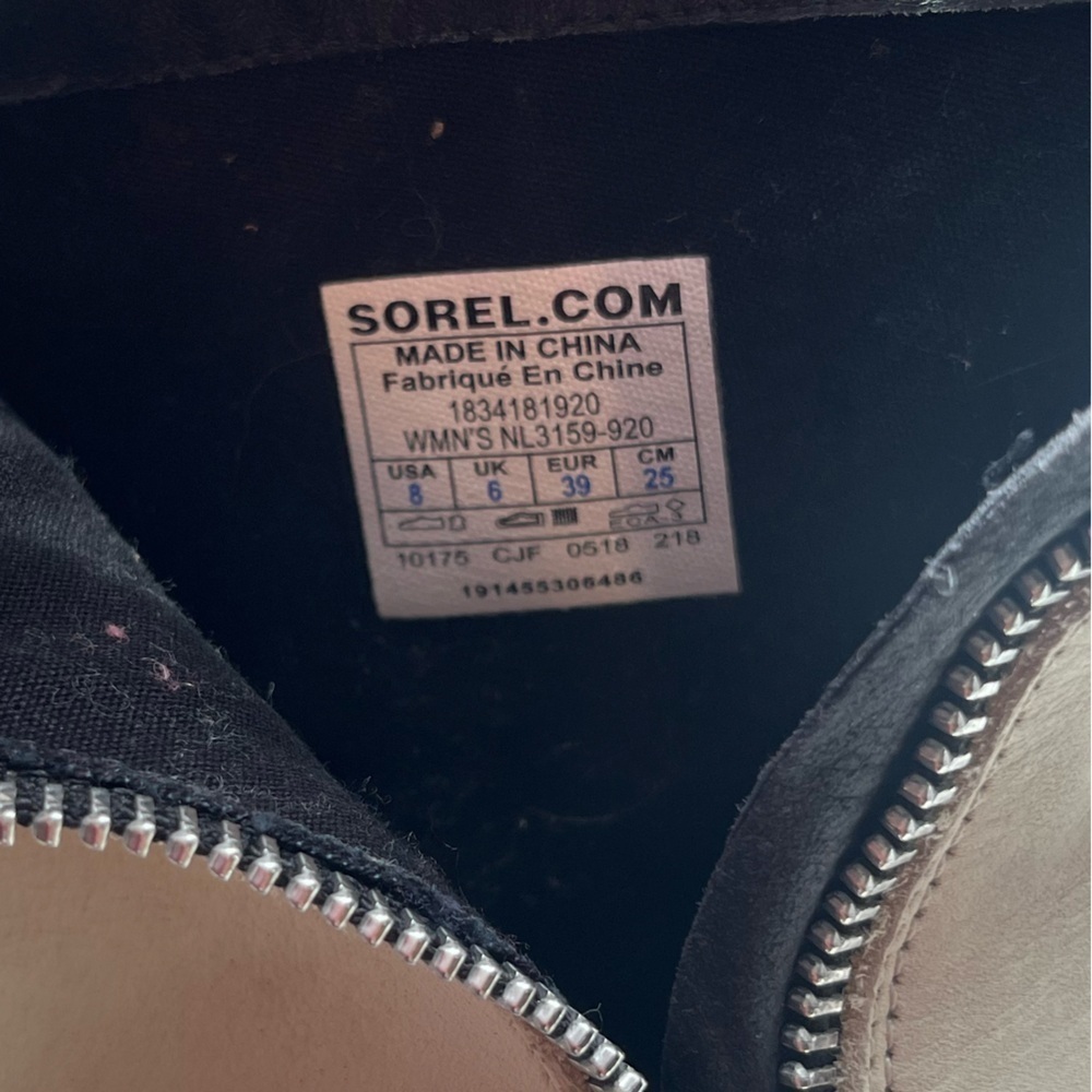 Sorel Phoenix Zip Fawn OFF White Waterproof Bootie Women’s Size 8 - Picture 6 of 9